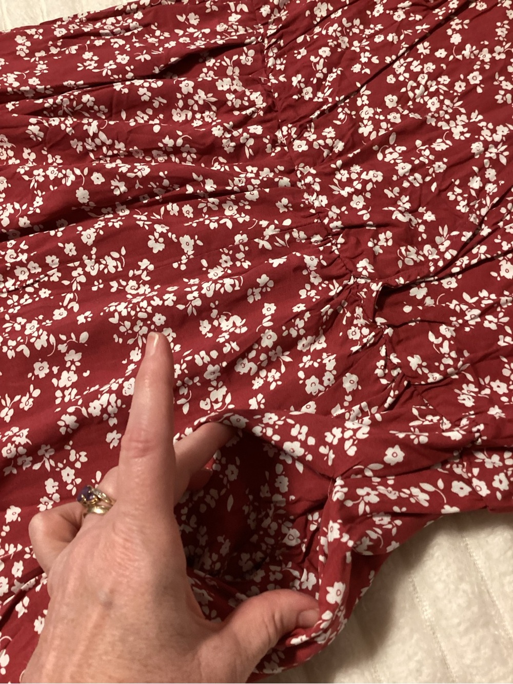BloomChic Dark Pink Floral V-neck flutter sleeve Dress, size 12, NWT - Picture 9 of 10
